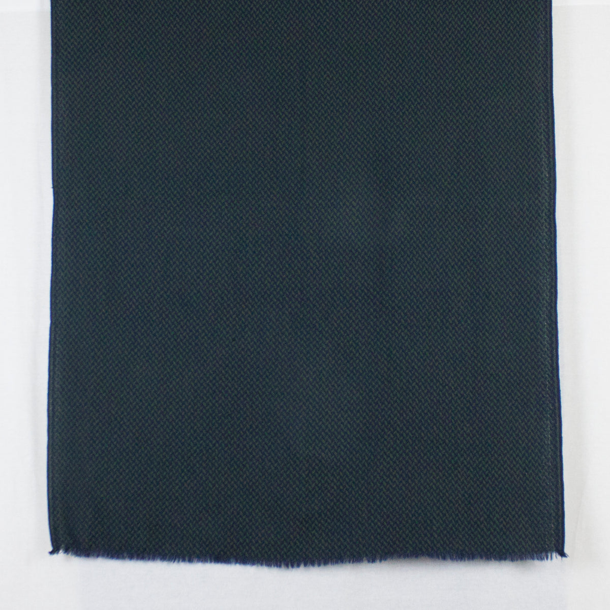 Chevron Weave Two Tone Merino Wool Scarf - Navy Green