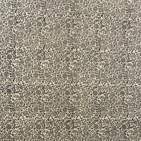 Floral Jaal & Paisley Hand-block Print Rug - White Black