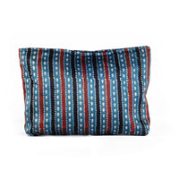 Ajrakh Hand-block Print Pouch Set of 3 - Blue Black Stripes