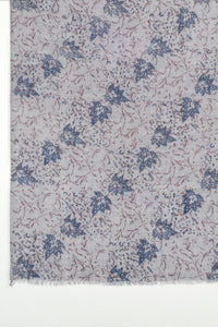 Leaves and Twigs Merino Wool Scarf - Grey