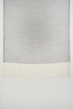 Micro Squares Cashmere Wool Scarf - Grey Off-white