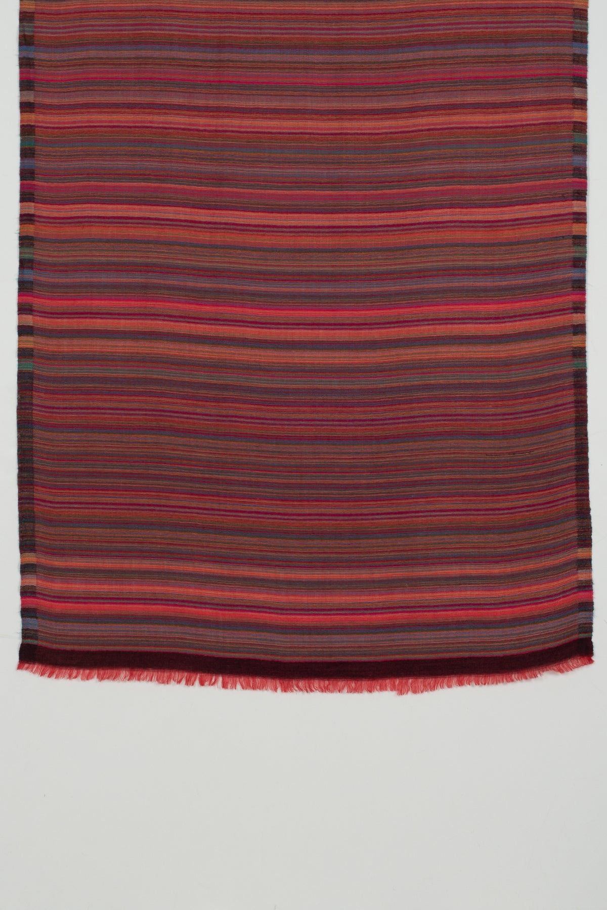 Vivid Stripes Reversible Cashmere Wool Scarf – Brown Multi-Coloured | SVEŽElife