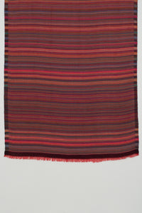Vivid Stripes Reversible Cashmere Wool Scarf – Brown Multi-Coloured | SVEŽElife
