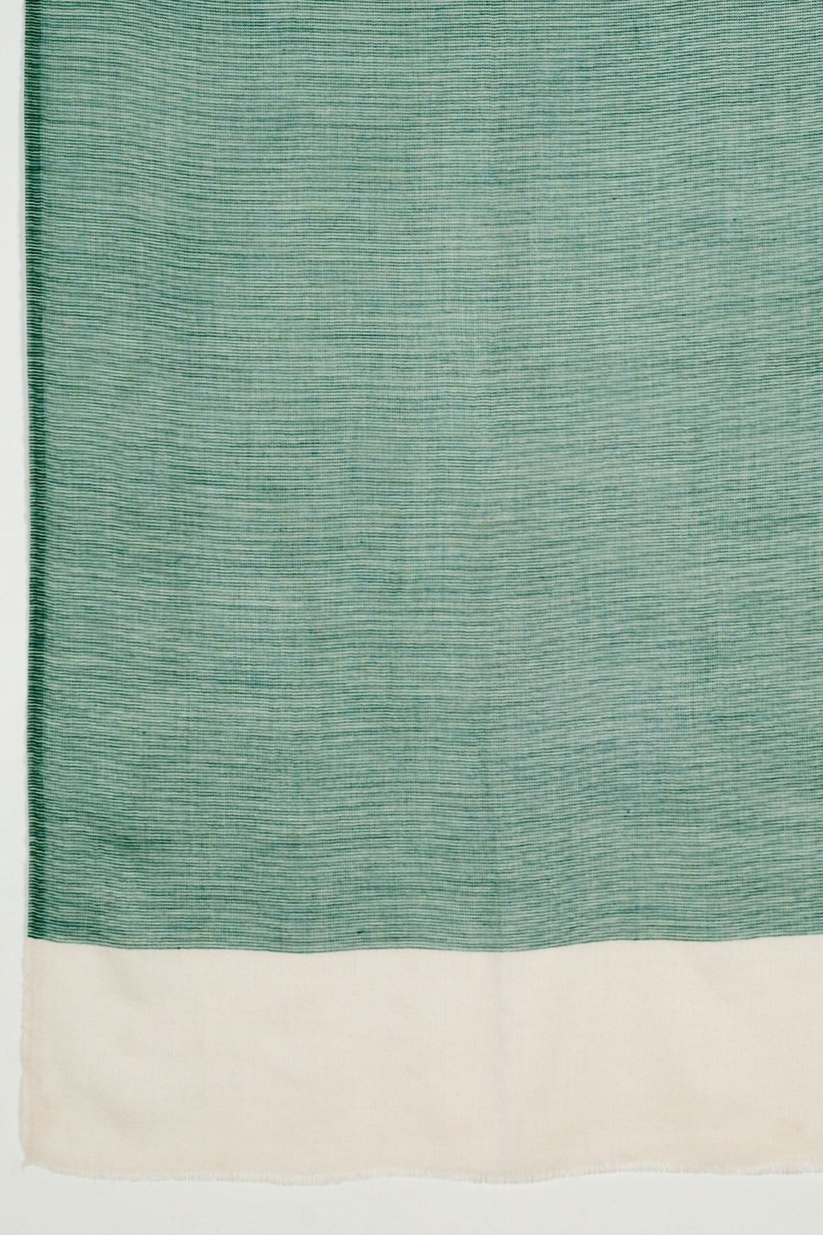 Micro Squares Cashmere Wool Scarf – Bottle Green & Off-White