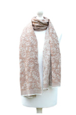 Paisley Jaal Jacquard Merino Wool Scarf - Brown