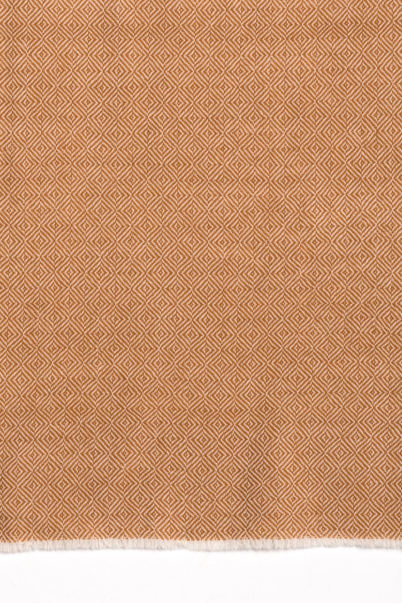 Diamond Weave Two Tone Woollen Scarf - Ochre