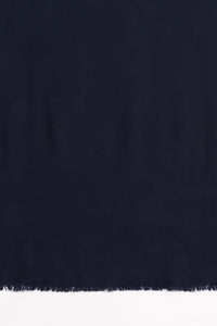 Diamond Weave Merino Wool Scarf - Navy